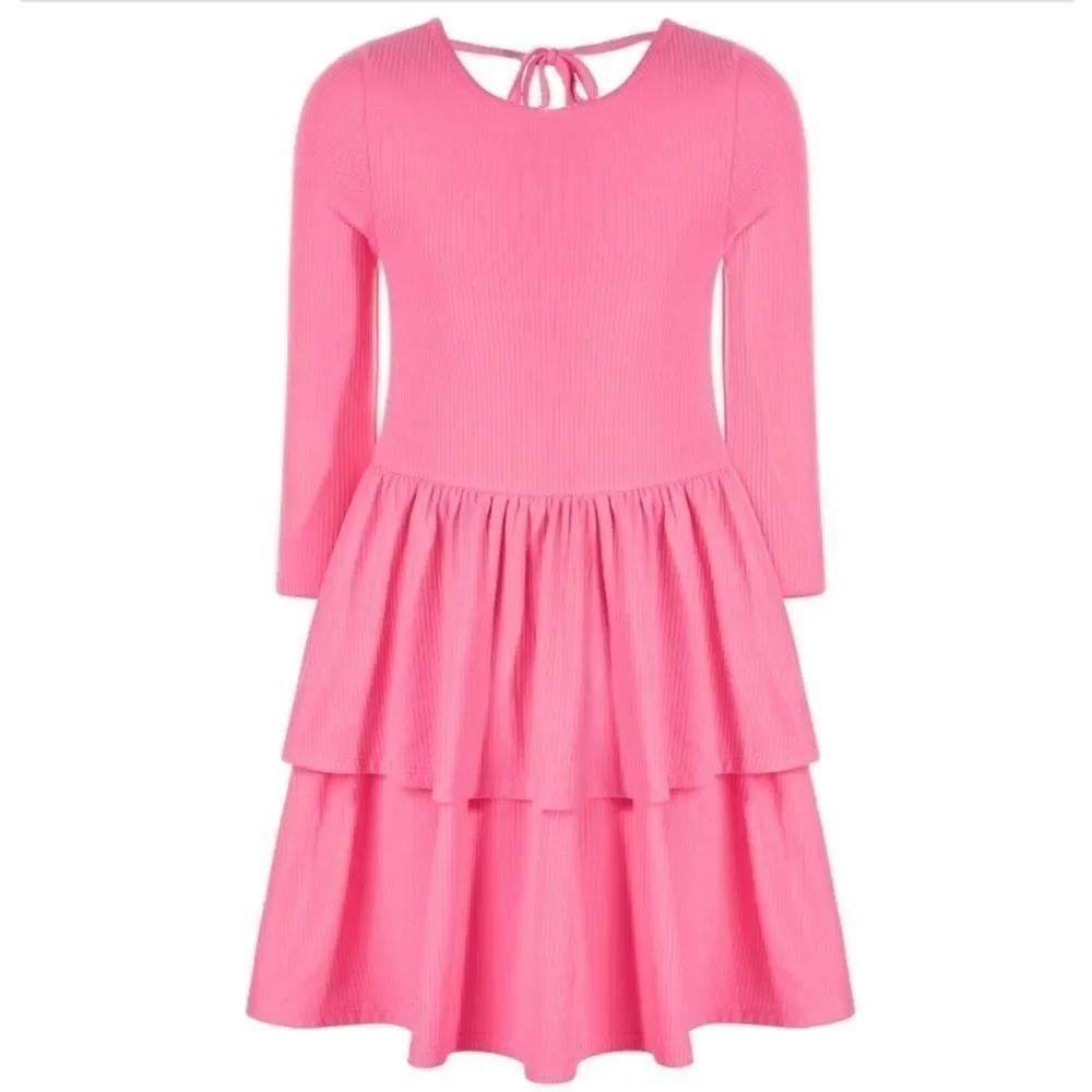 Epic Threads Big Girls Ribbed-Knit Tiered Ruffled Dress Sweetheart Size L